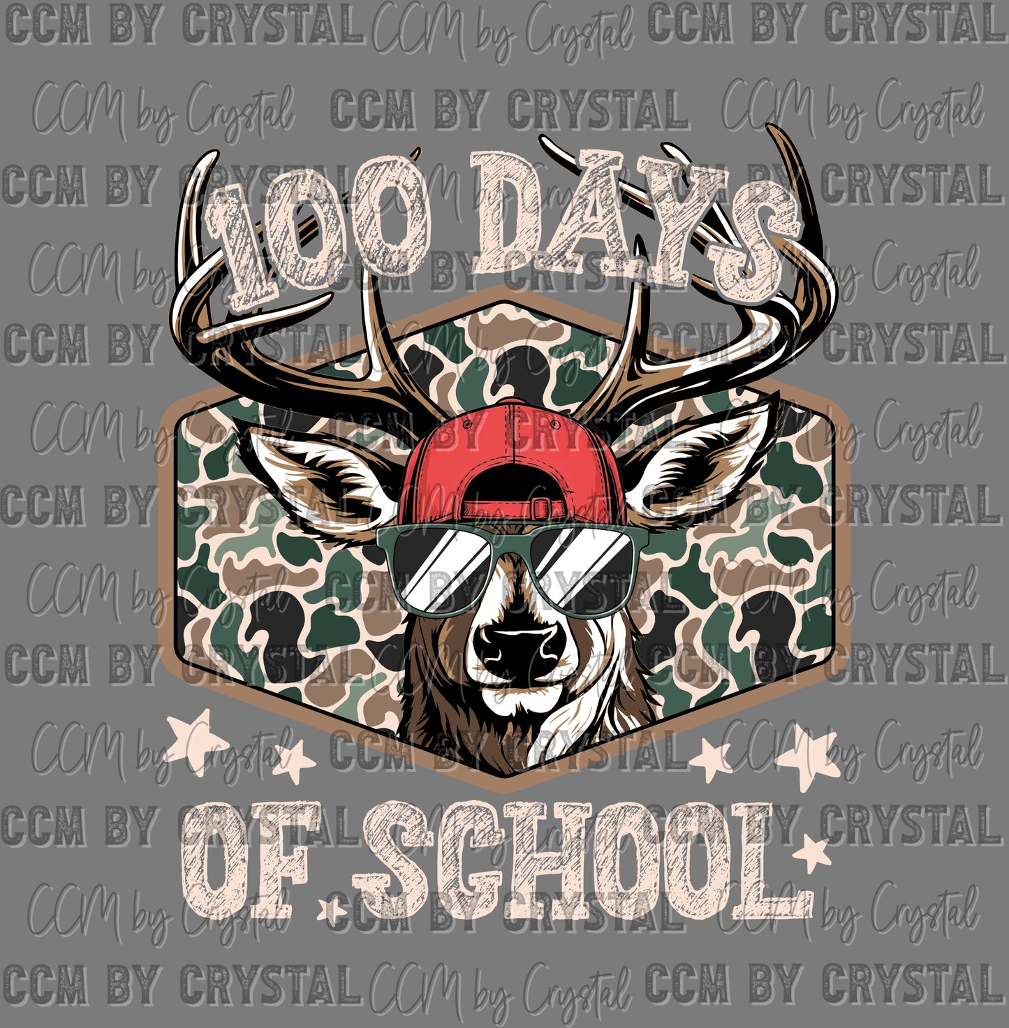 100 Days of School Buck Ready to Press Instant Peel DTF Transfers