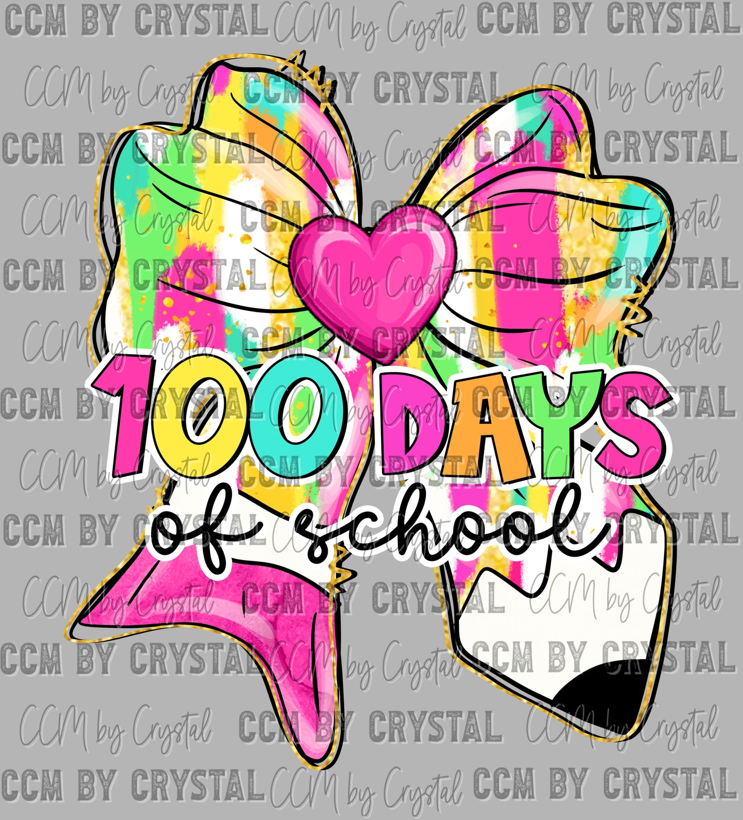 100 Days of School Ready to Press Transfer DTF Transfer Sublimation Transfer