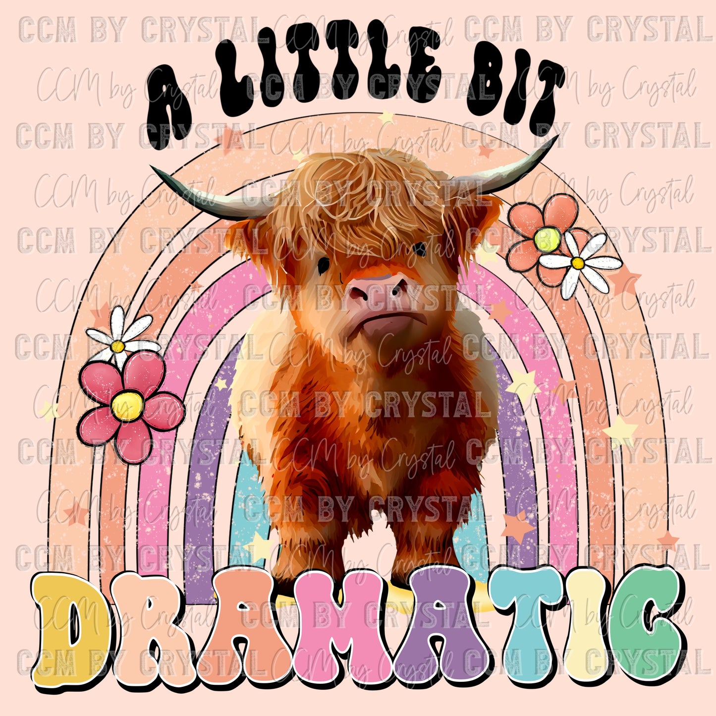 A Little Bit Dramatic Highland Cow PNG Digital File ONLY