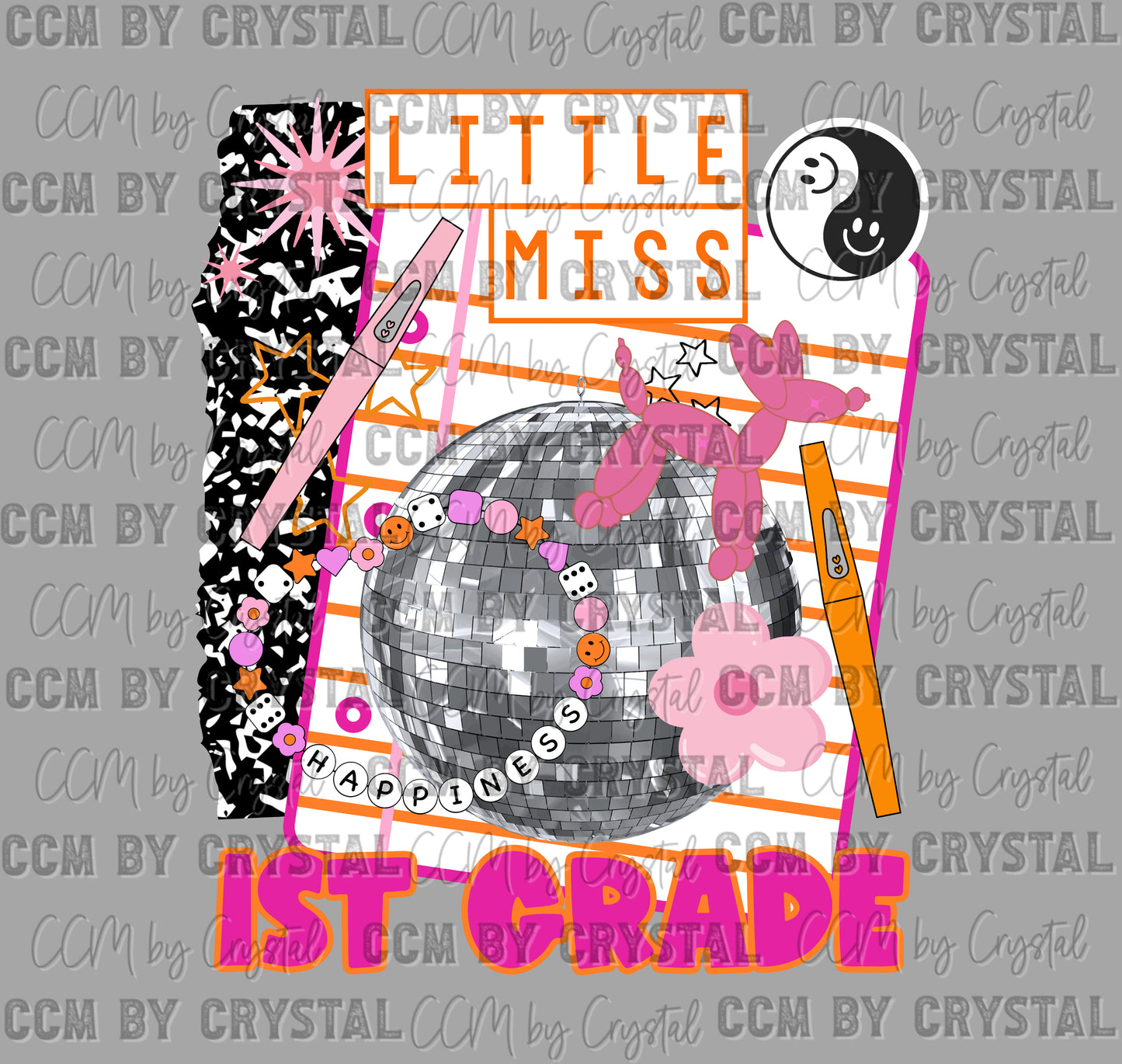 1st Grade Disco Back to School Ready to Press Transfer DTF Transfer Sublimation Transfer