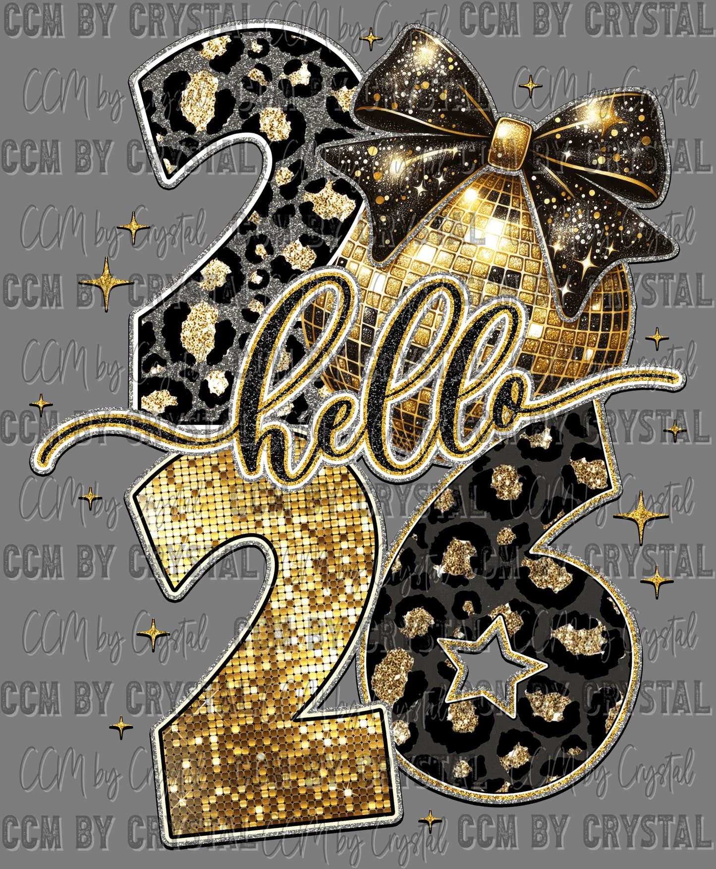 Hello 2026 New Year Ready to Press Instant Peel DTF Transfers Sublimation Transfers