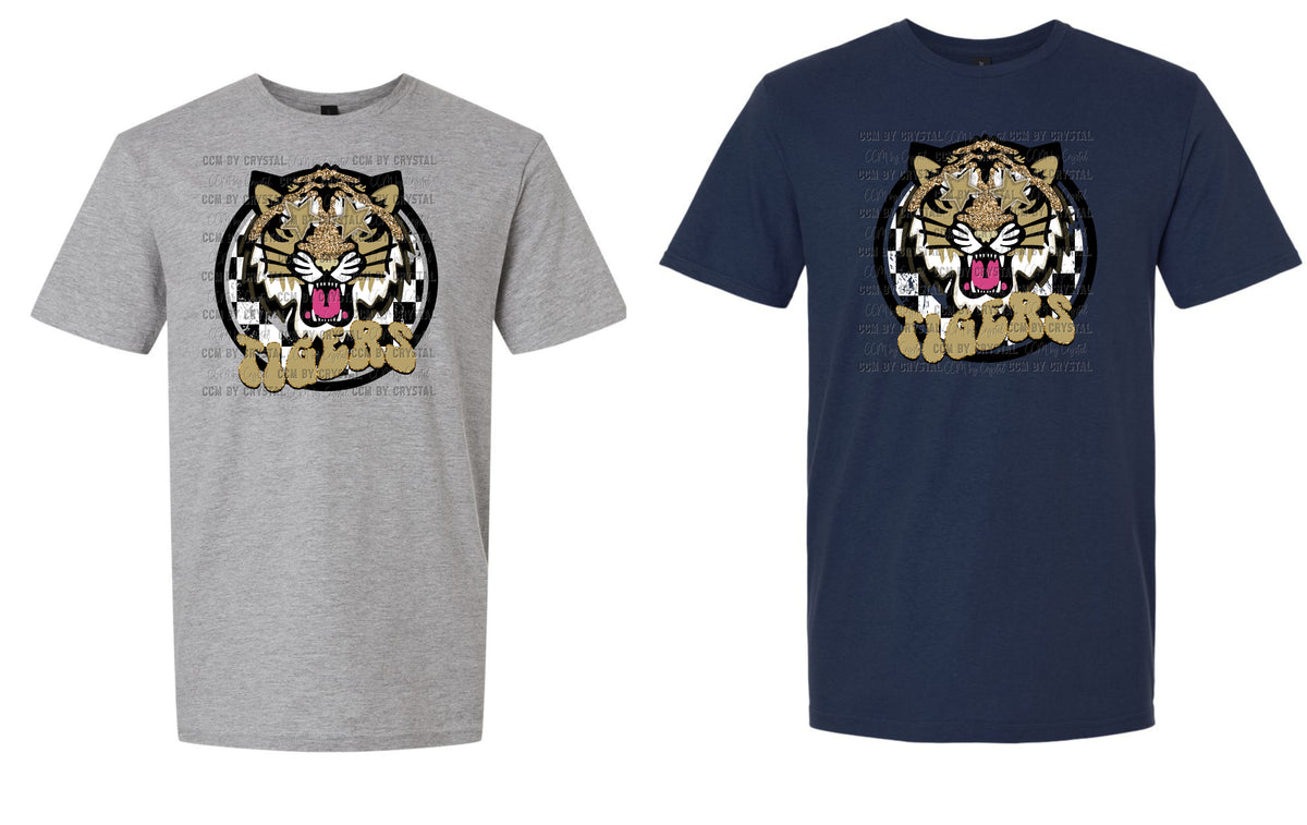 Gold Tigers Checkered Goliad Tigers T Shirt