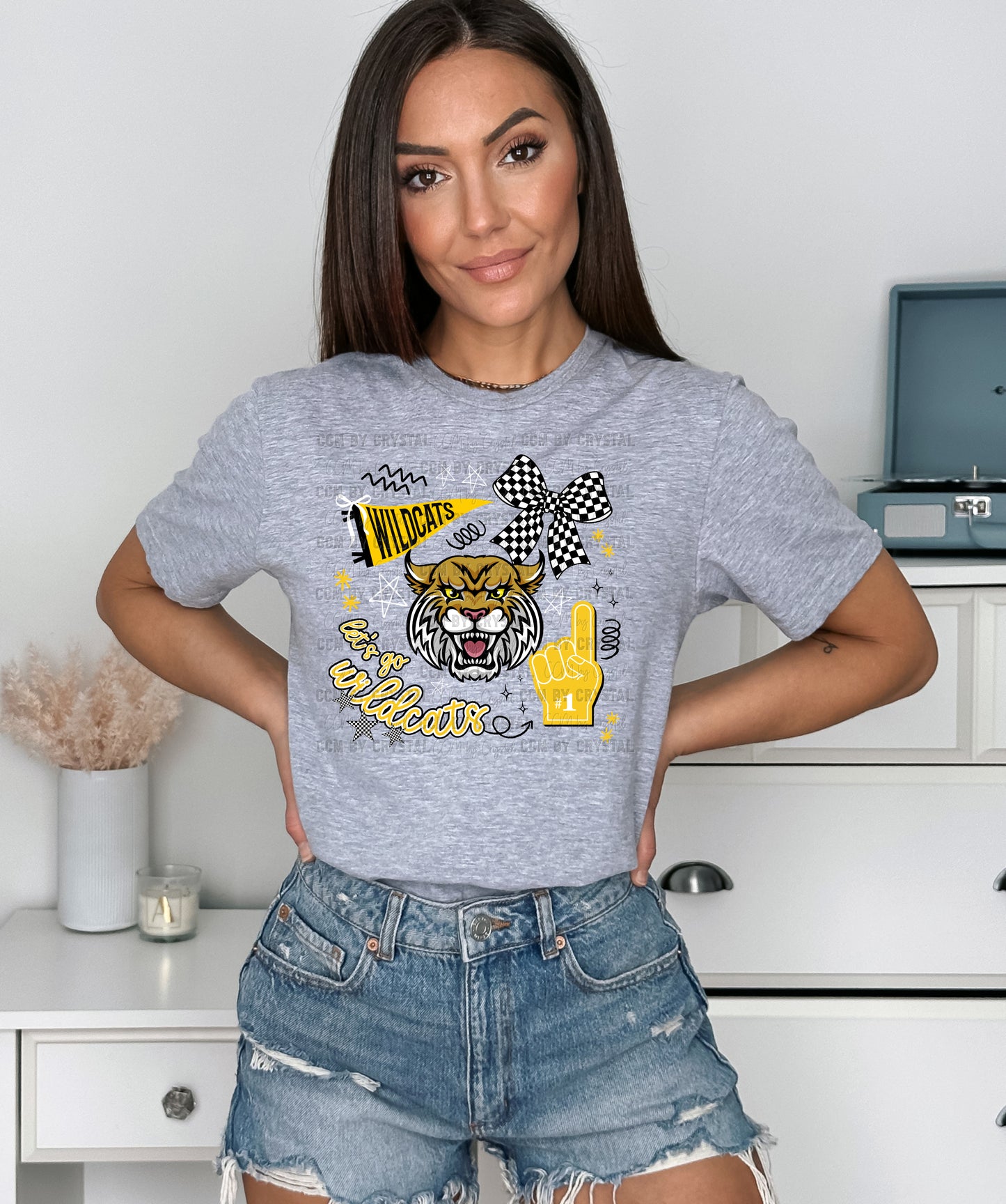 Black Gold Let's Go Wildcats T Shirt