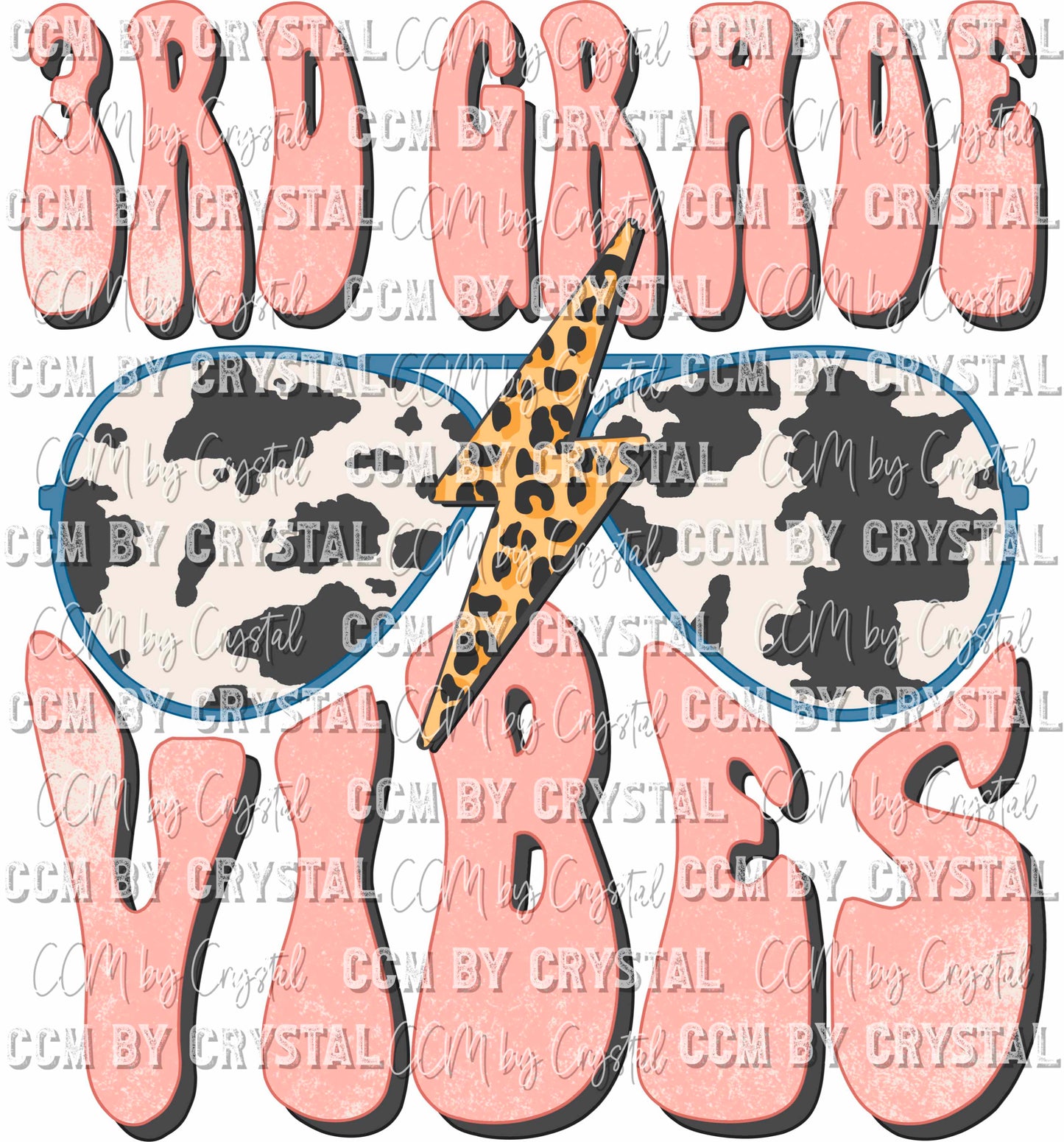3rd Grade Vibes Cow Print Leopard Back to School Elementary School Ready to Press Transfer