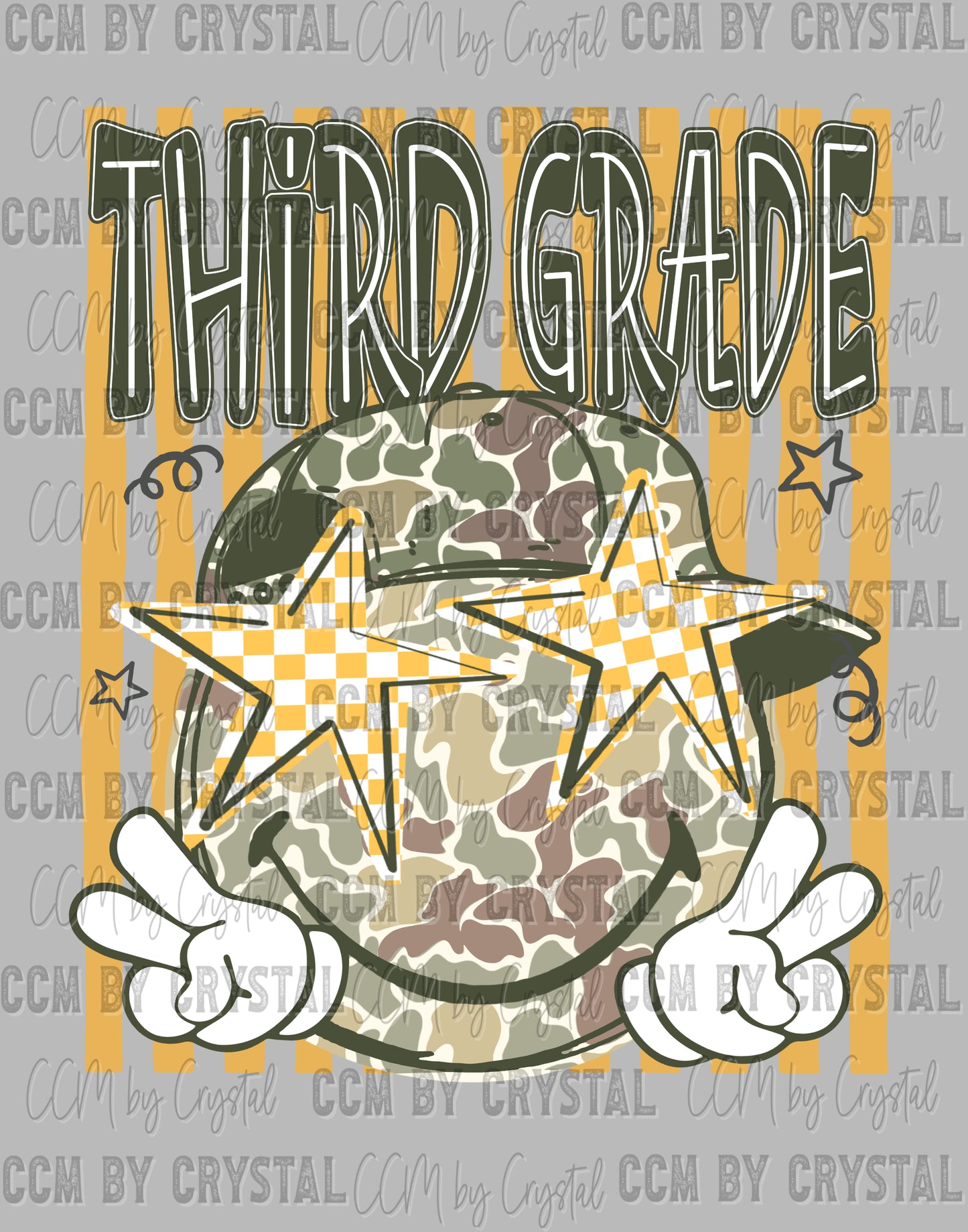 3rd Grade Camo Stars Back to School Ready to Press DTF Transfers Sublimation Transfers