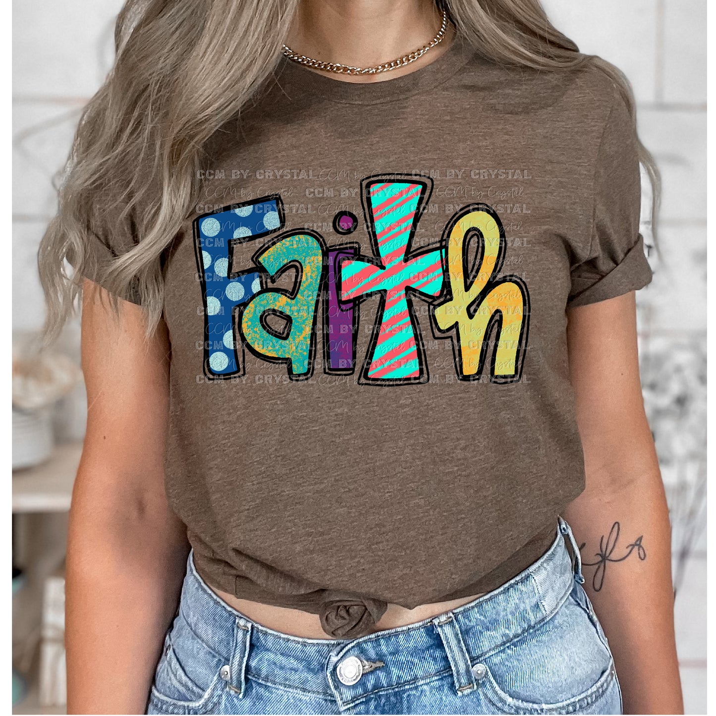 Faith Doodle Christian Ready to Press Transfer