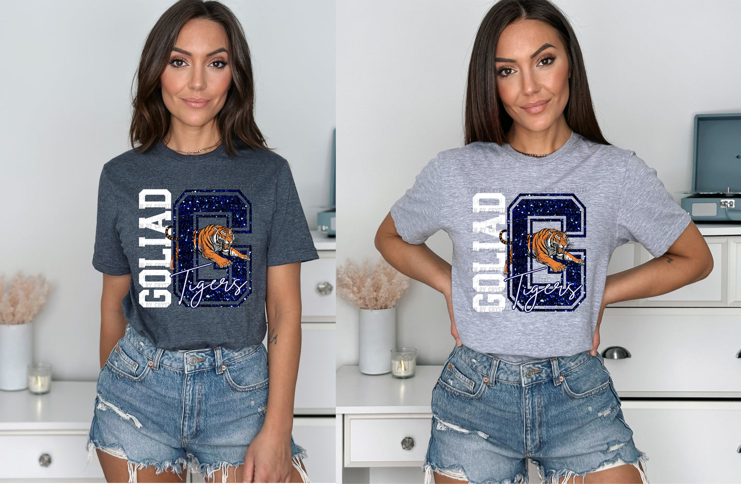 G Tigers Faux Glitter Goliad T Shirt