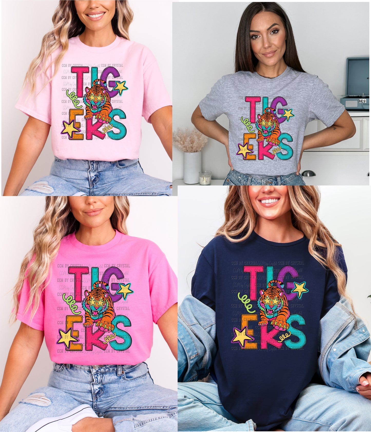 Tigers Colorful Pink Out T Shirt