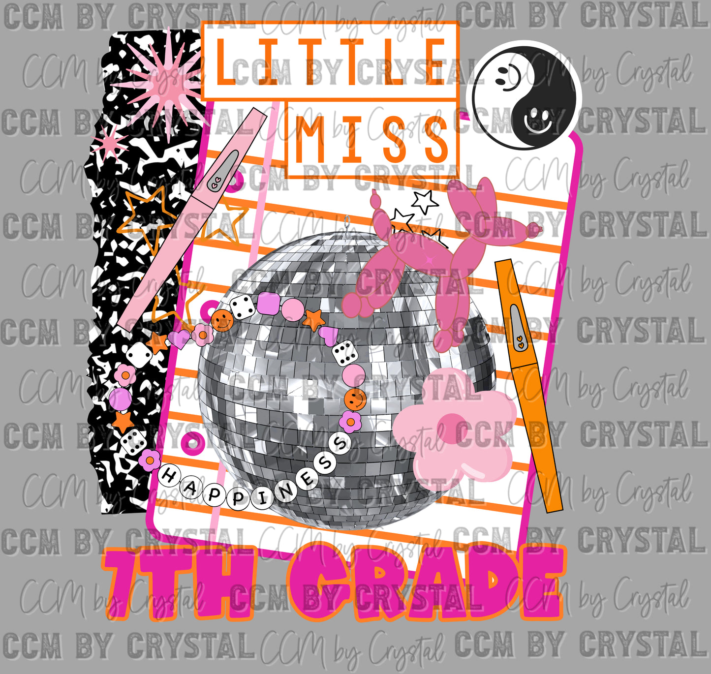 7th Grade Disco Back to School Ready to Press Transfer DTF Transfer Sublimation Transfer