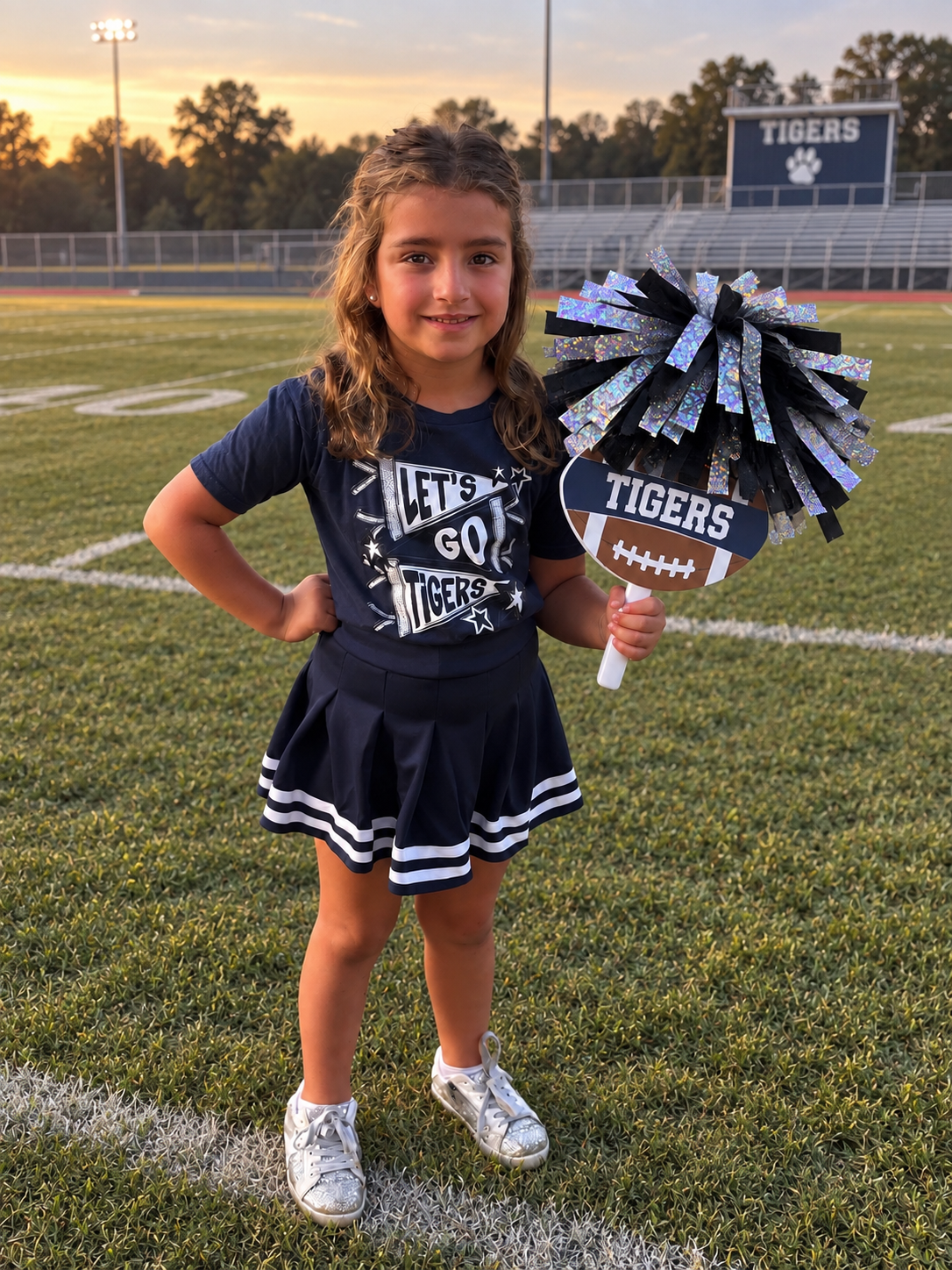 Football Pom Pom Cheer Stick 3D Printed