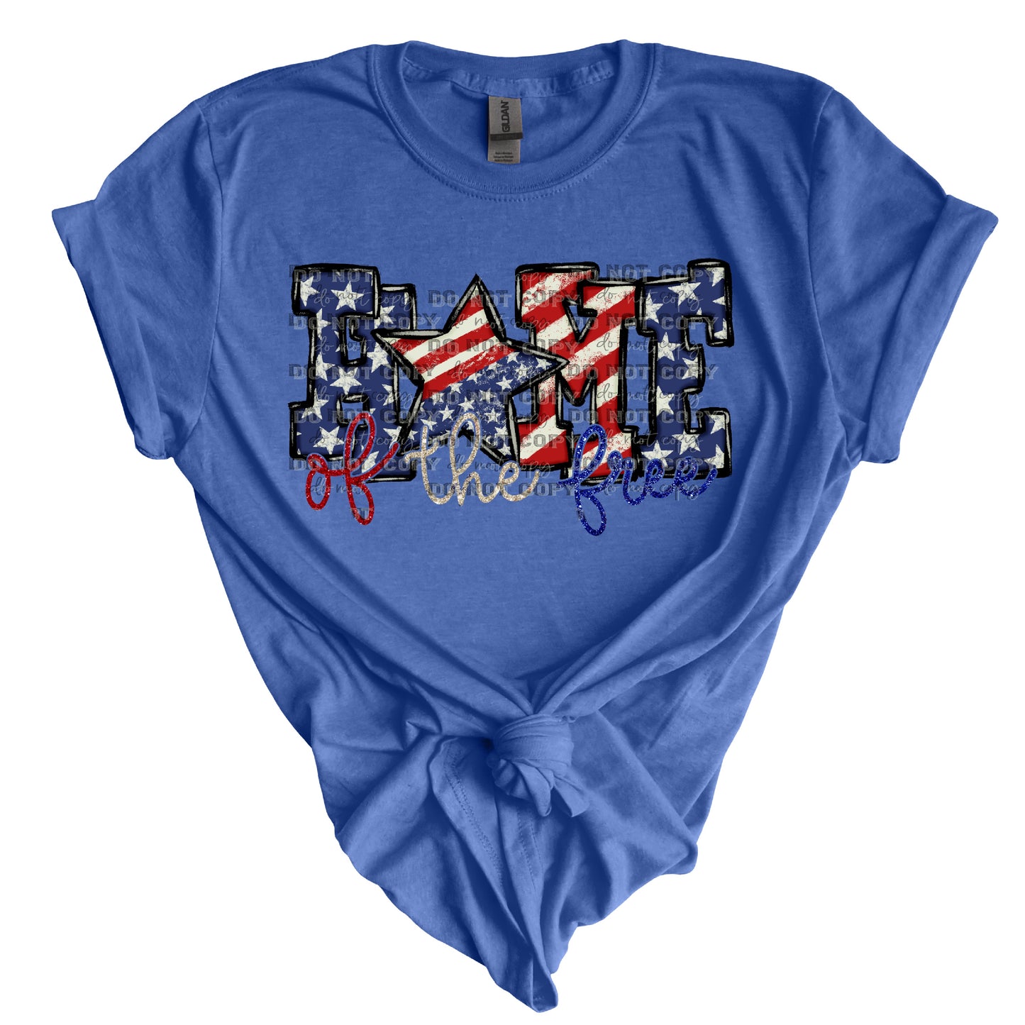 Home of the Free Patriotic Fourth of July Ready to Press Transfer