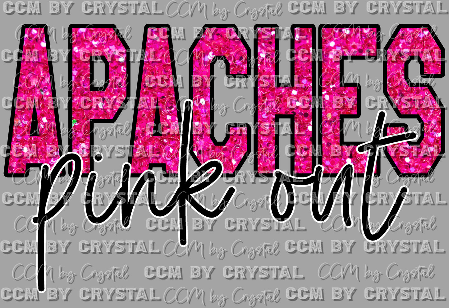 Pink Out Apaches Ready to Press Transfer DTF Transfer Sublimation Transfer