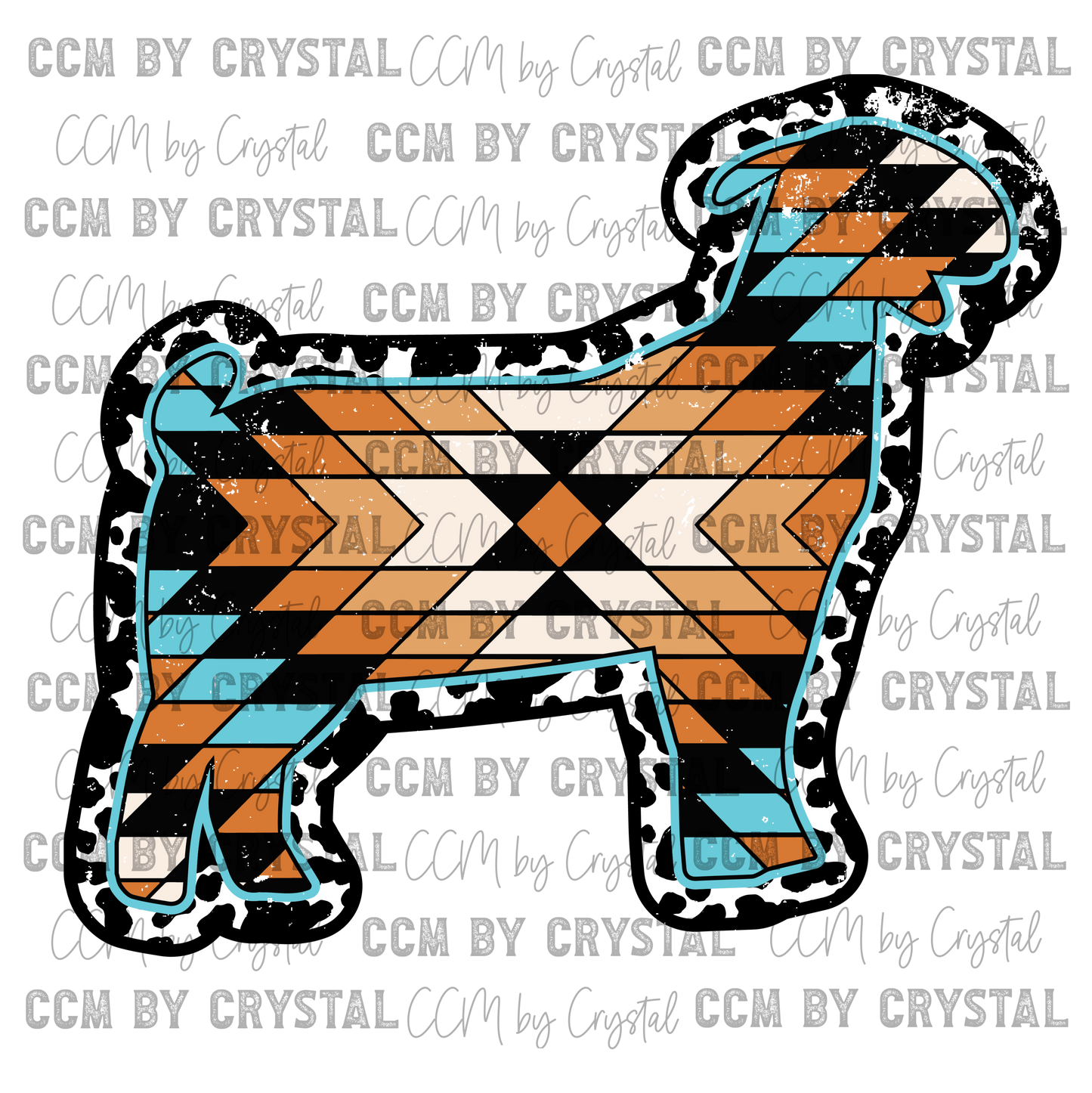 Rodeo Aztec Show Goat Ready to Press Transfer