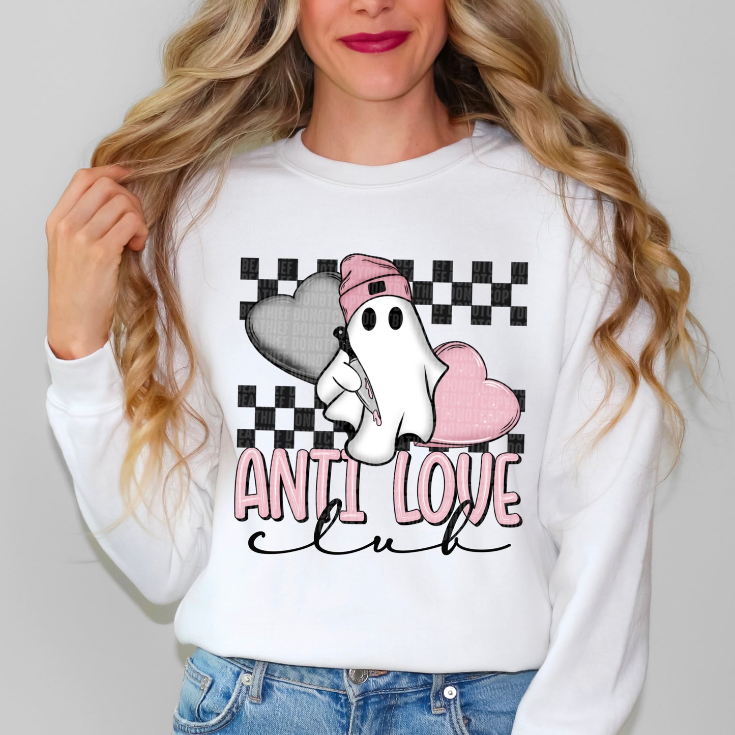 Anti Love Club Valentine's Day Ready to Press Transfer DTF Transfer Sublimation Transfer