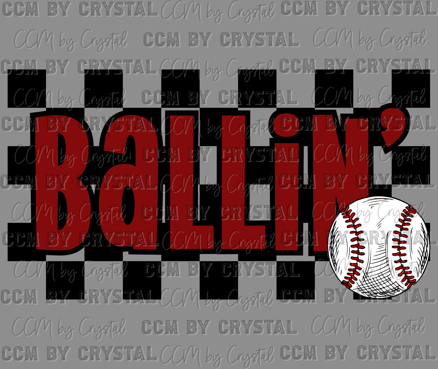 Ballin baseball Ready to Press Transfer DTF Transfer Sublimation Transfer