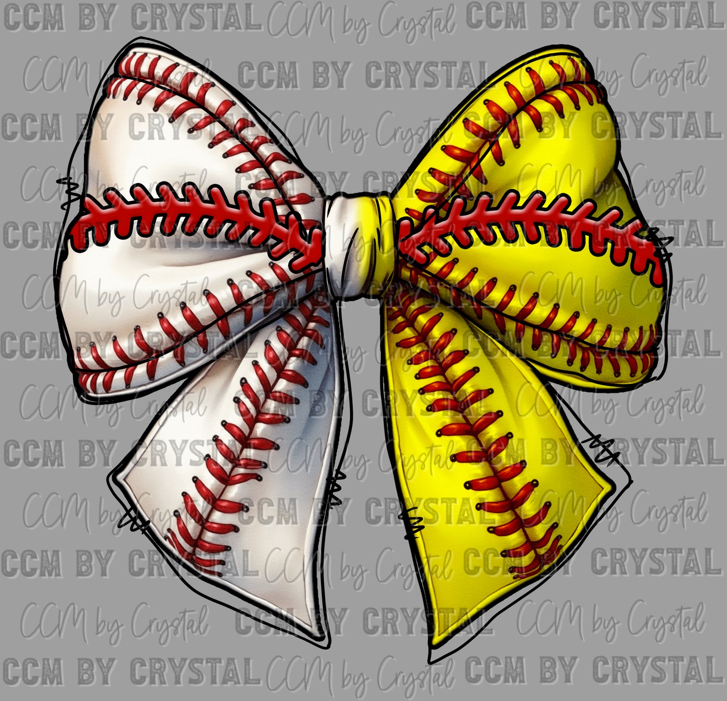Baseball Softball Bow Ready to Press Transfer DTF Transfer Sublimation Transfer