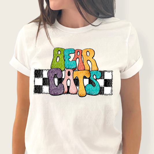Bear Cats Retro Mascot Ready to Press Transfer DTF Transfer Sublimation Transfer