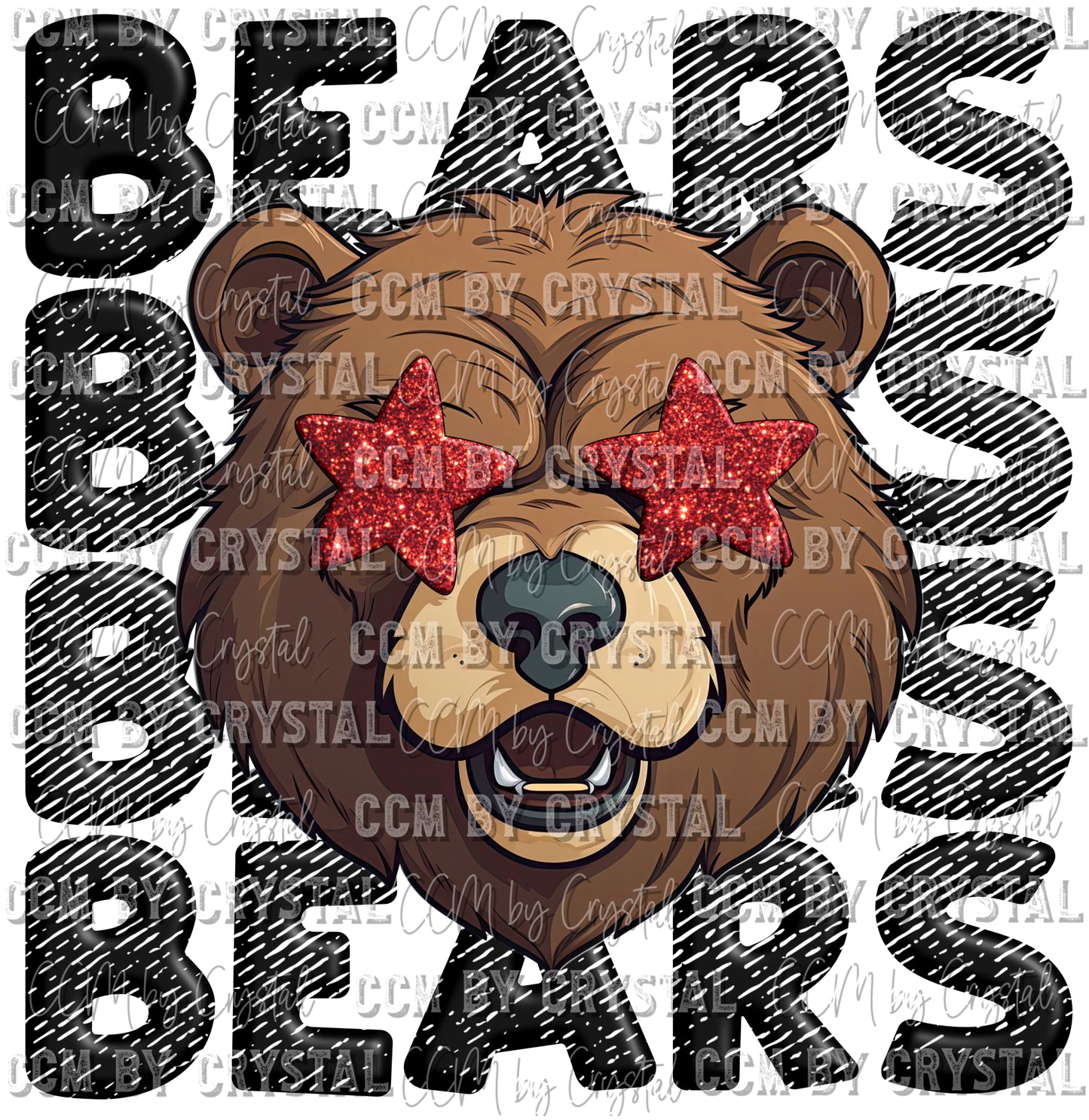 Bears Stacked Red Stars Mascot Ready to Press Transfer