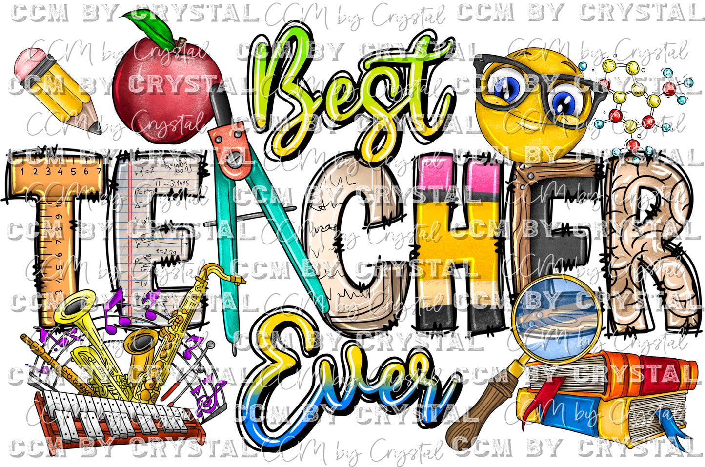 Best Teacher Ever Teaching School Ready to Press Transfer