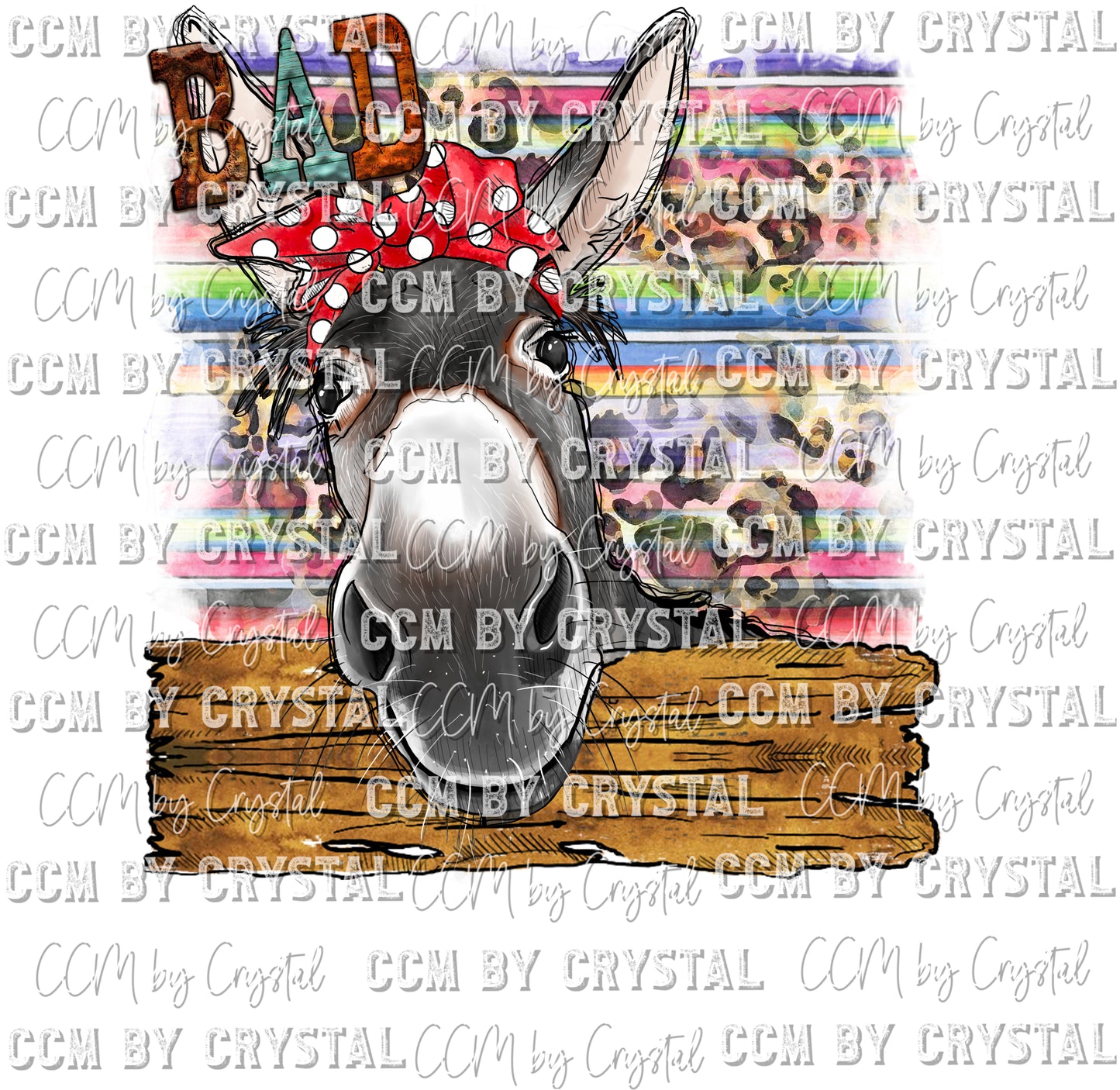Badass Donkey Print Ready to Press Transfer