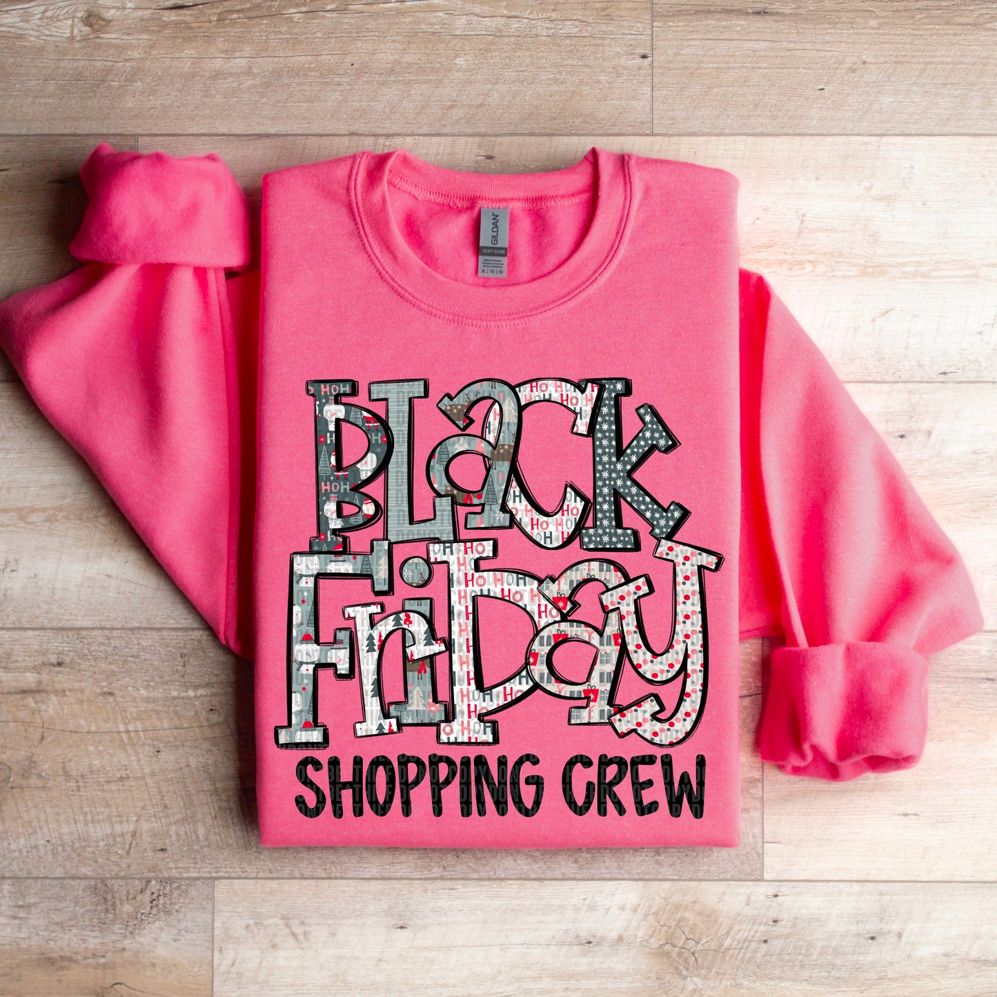 Black Friday Shopping Crew Ready to Press Transfer DTF Transfer Sublimation Transfer