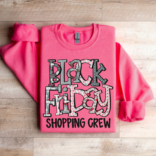 Black Friday Shopping Crew Ready to Press Transfer DTF Transfer Sublimation Transfer