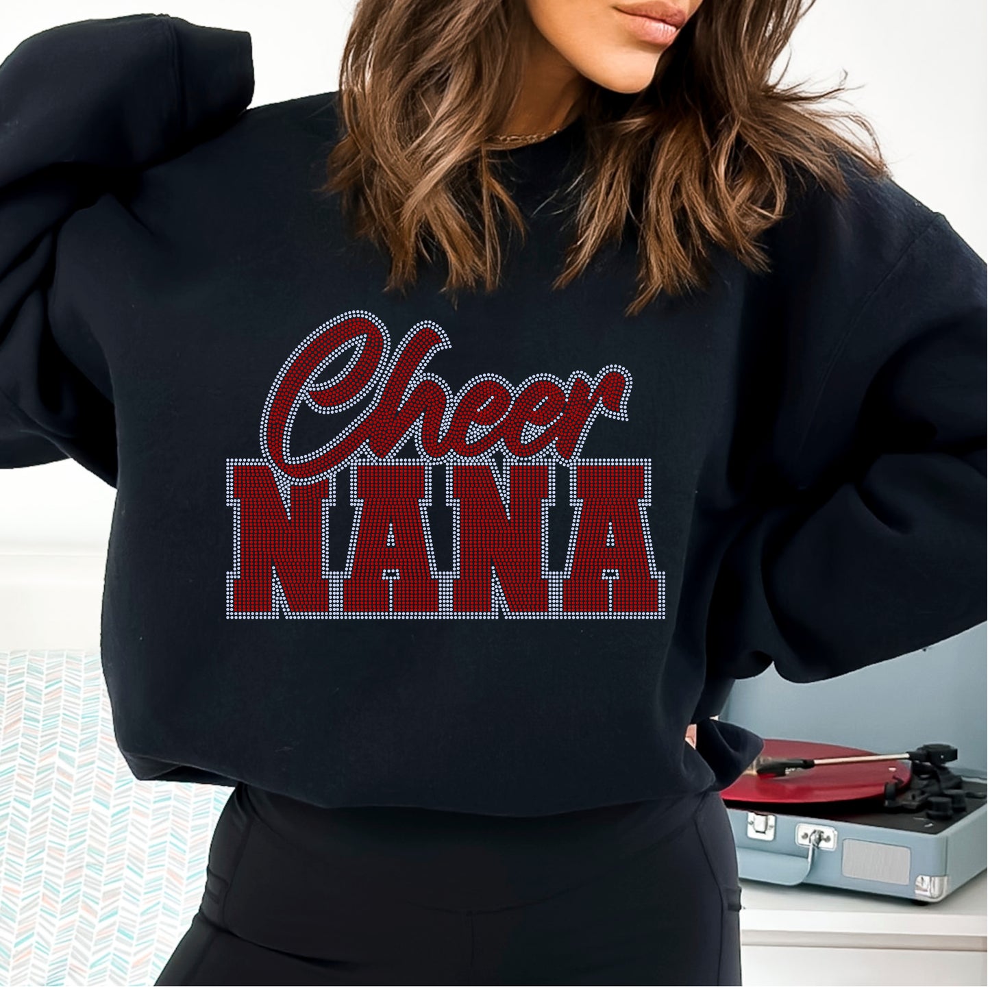 Cheer Nana 11" Wide 2- Color Spangle Transfer