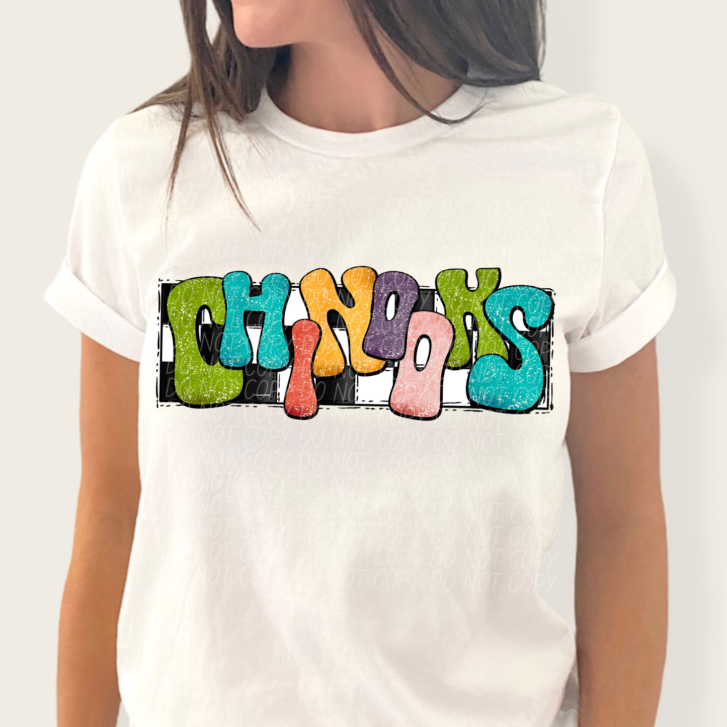 Chinooks Retro Mascot Ready to Press Transfer DTF Transfer Sublimation Transfer