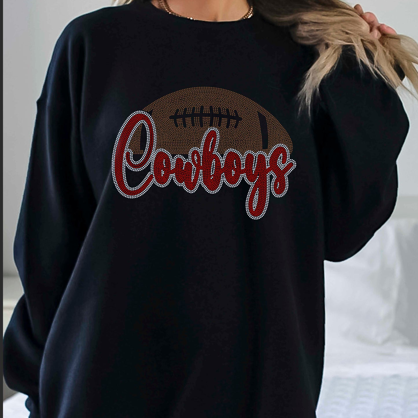 Cowboys Football 3-Color Approximately 11" wide Spangle Transfer