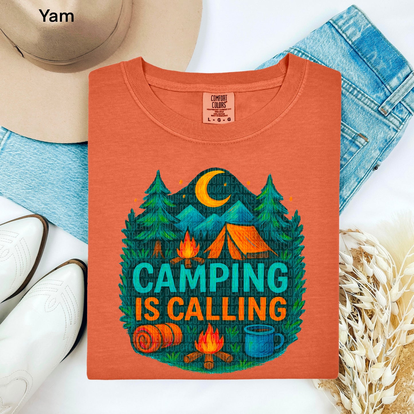 Camping is Calling Summer Ready to Press Transfer DTF Transfer Sublimation Transfer
