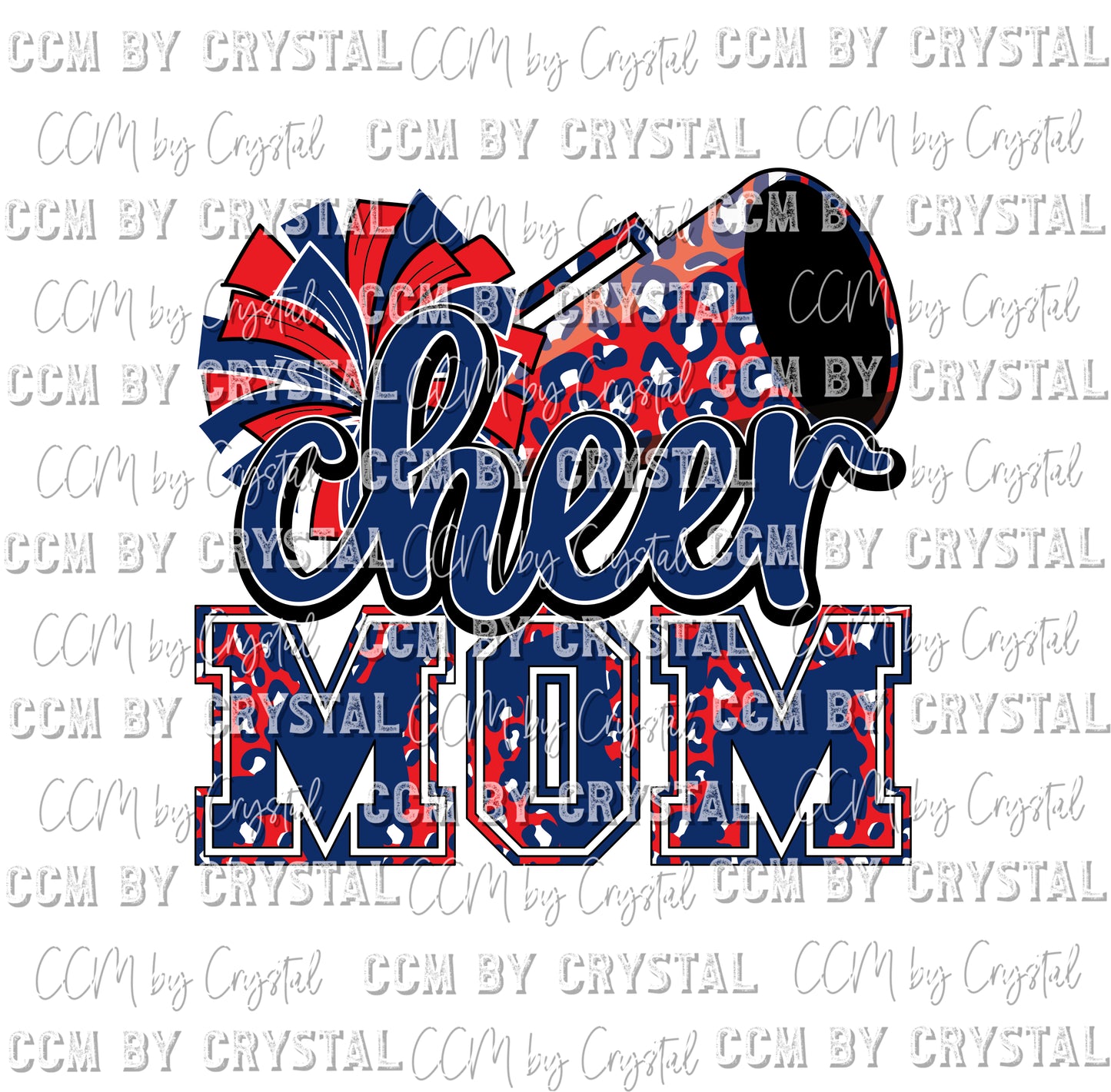 Cheer Mom Red and Blue Ready to Press Transfer