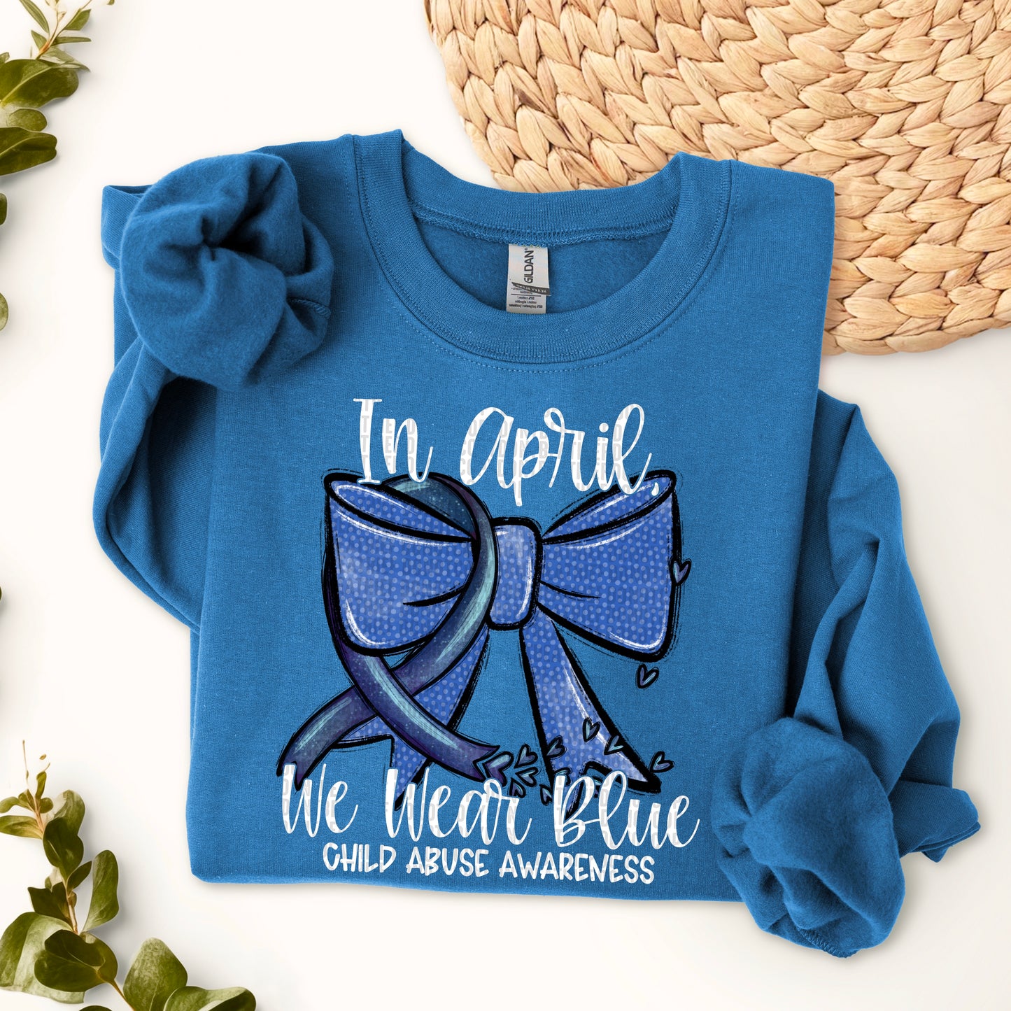 In April We Wear Blue Child Abuse Awareness Ready to Press Transfer DTF Transfer