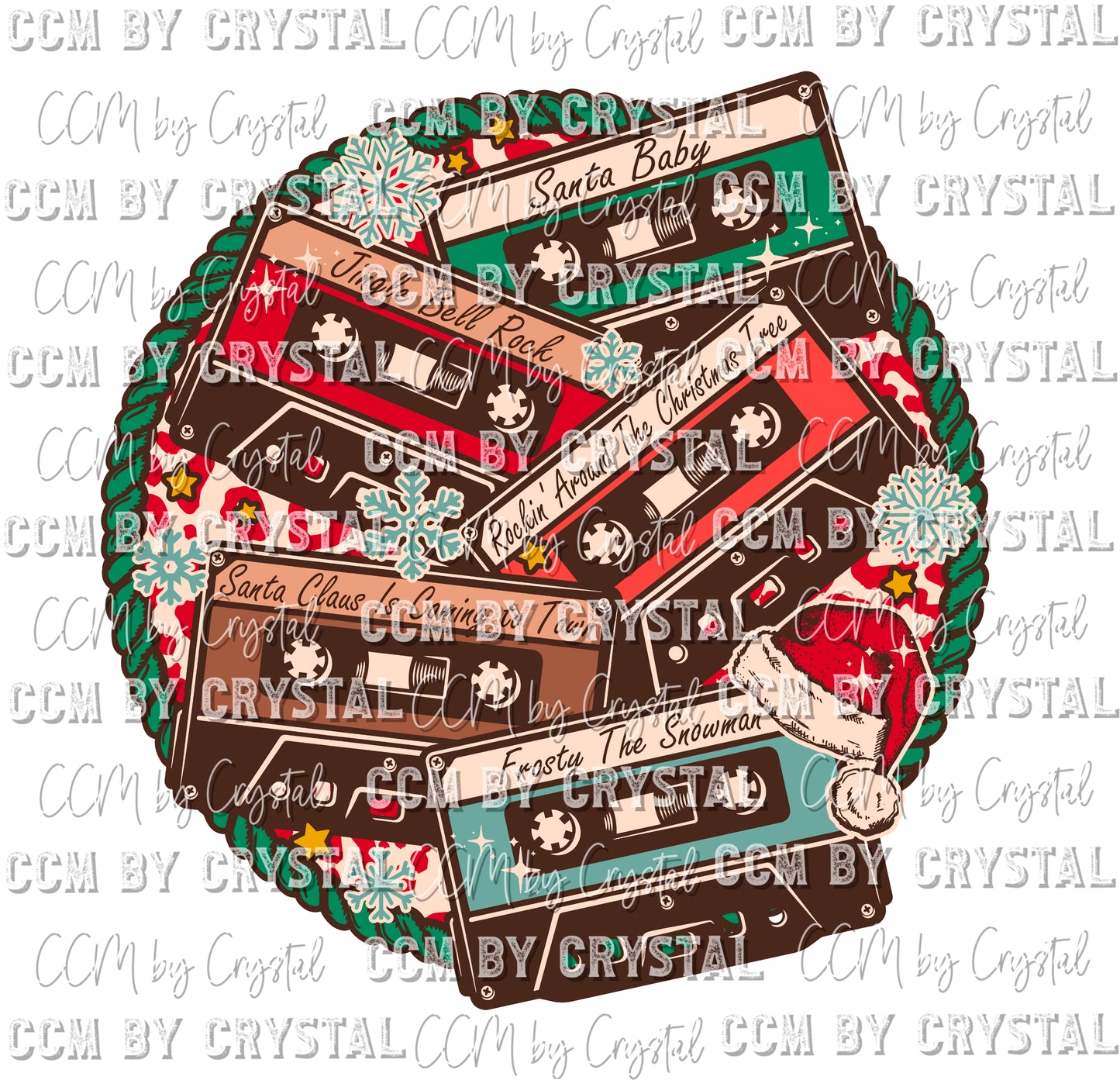 Christmas Cassette Tapes Ready to Press Transfer