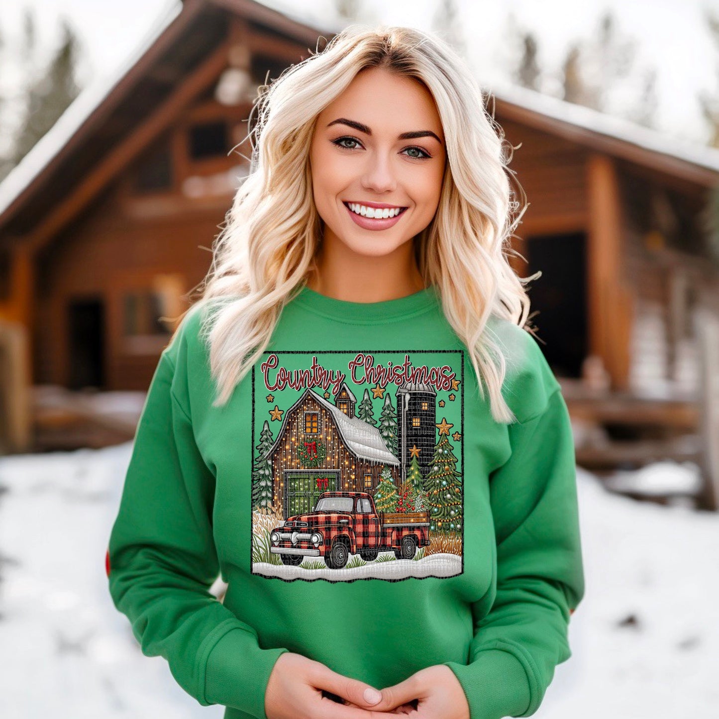 Country Christmas Ready to Press Transfer DTF Transfer Sublimation Transfer
