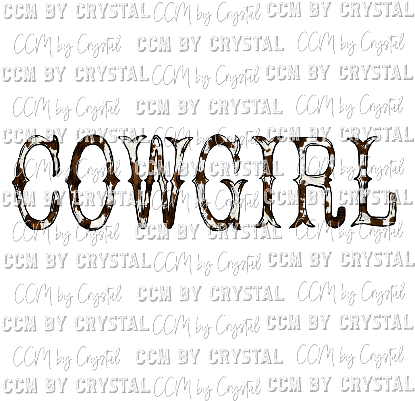 Cowgirl Cowhide Print Ready to Press Transfer