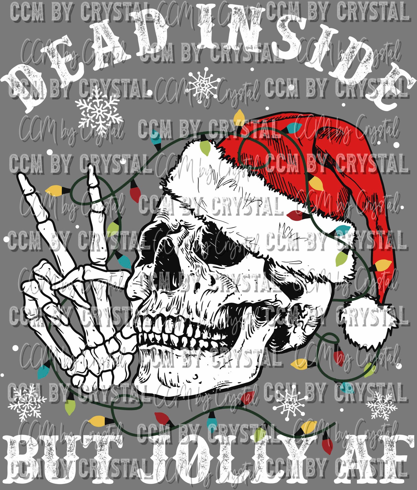 Dead Inside but Jolly AF Christmas Ready to Press Transfer DTF Transfer