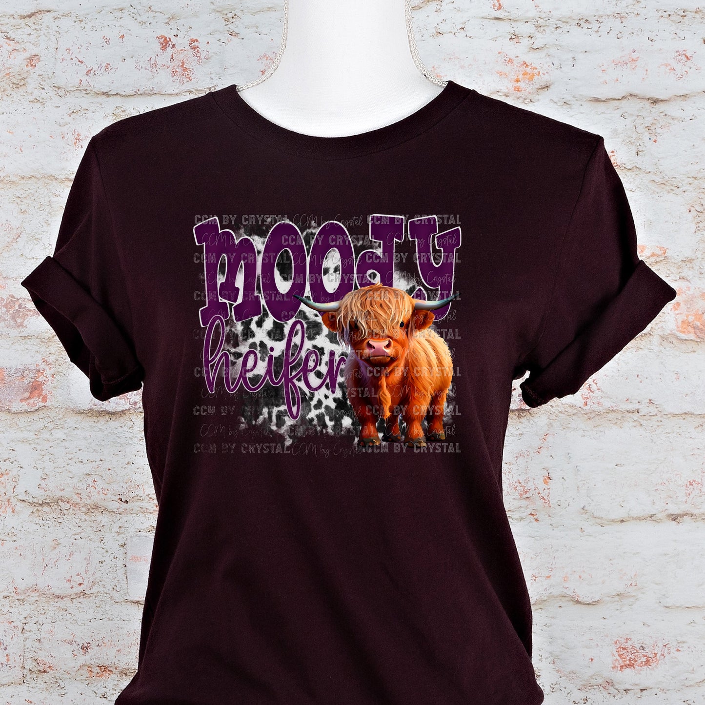 Moody Heifer Highland Cow PNG Digital File ONLY