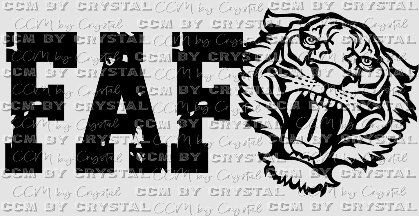 FAFO Tiger Face Mascot Ready to Press Transfer