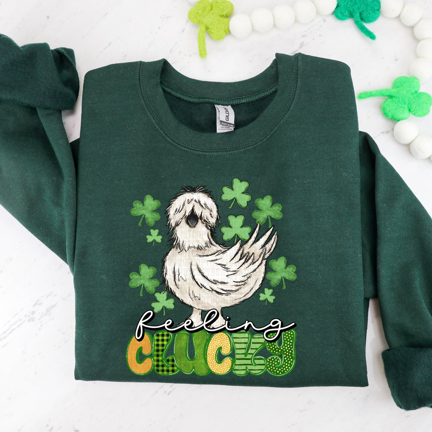 Feeling Clucky St Patrick's Day Ready to Press Transfer DTF Transfer Sublimation Transfer