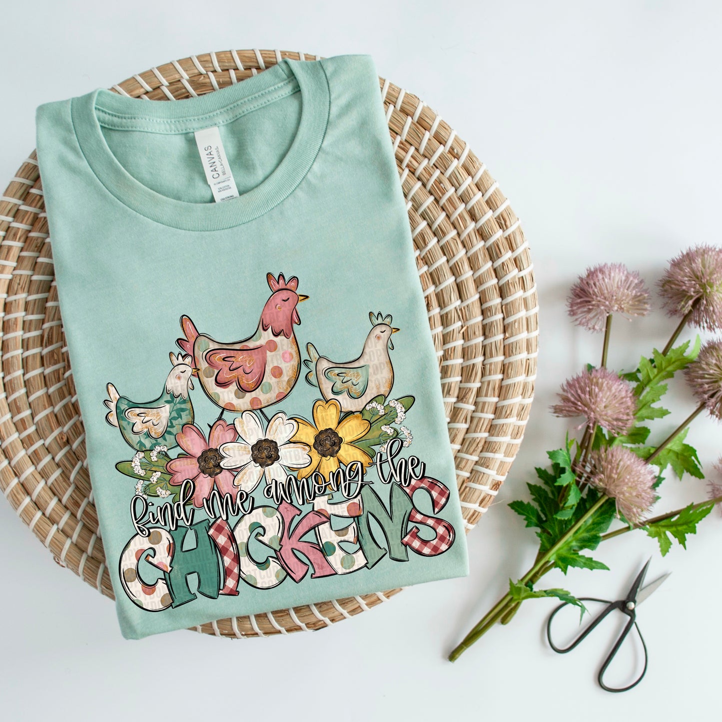 Find Me Among the Chickens Ready to Press Transfer DTF Transfer Sublimation Transfer