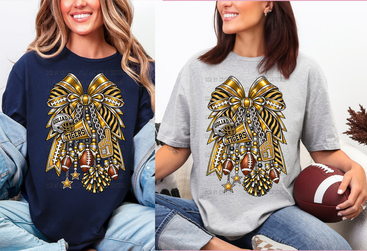 Gold Bow Goliad Tigers T Shirt