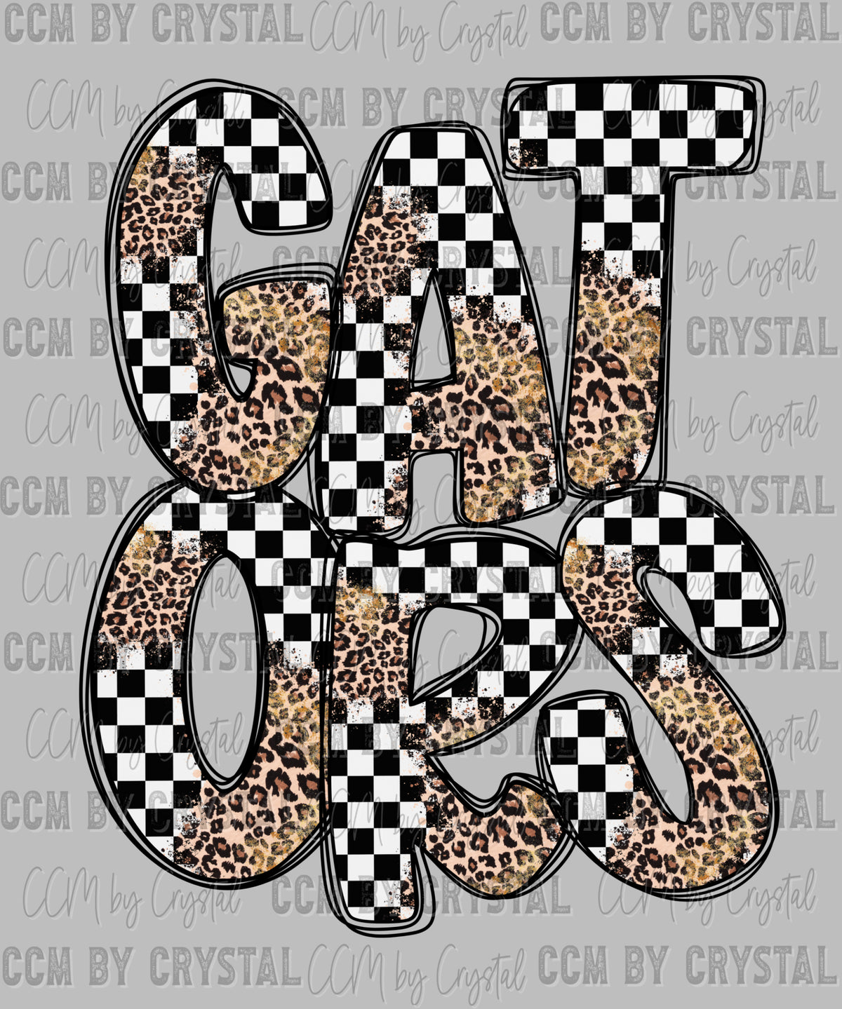 Gators Checkered Leopard Ready to Press DTF Transfers Sublimation Transfers (Copy)