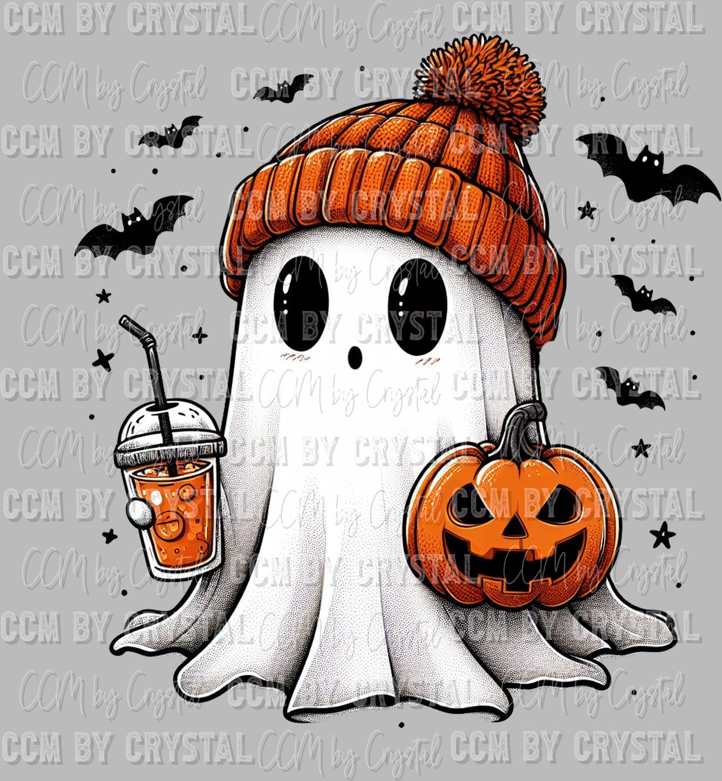 Cute Ghost Halloween Back Ready to Press Transfer DTF Transfer Sublimation Transfer