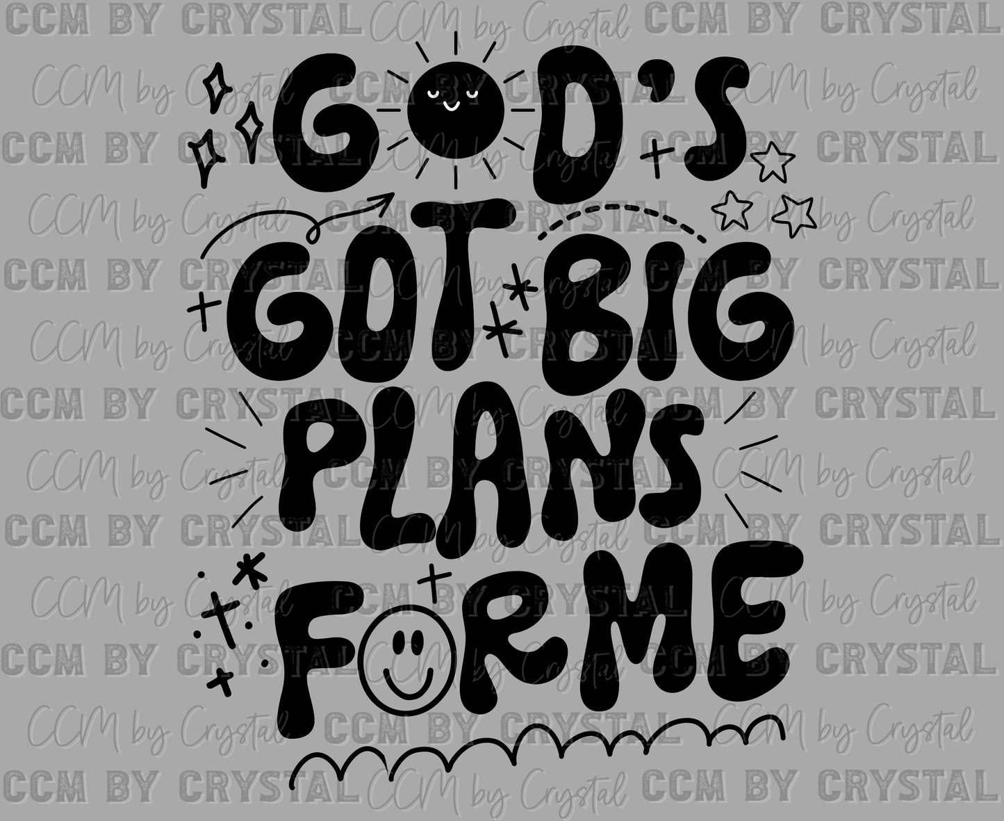 God's Got Big Plans for Me Crosses Christianity Sun Ready to Press Transfer DTF Transfer Sublimation Transfer