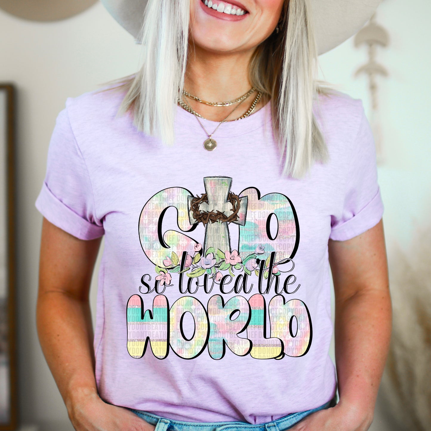 God So Loved the World Spring Easter Ready to Press Transfer DTF Transfer Sublimation Transfer