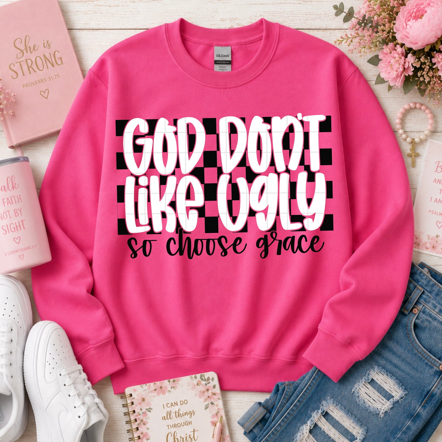God Don't Like Ugly Ready to Press DTF Transfers