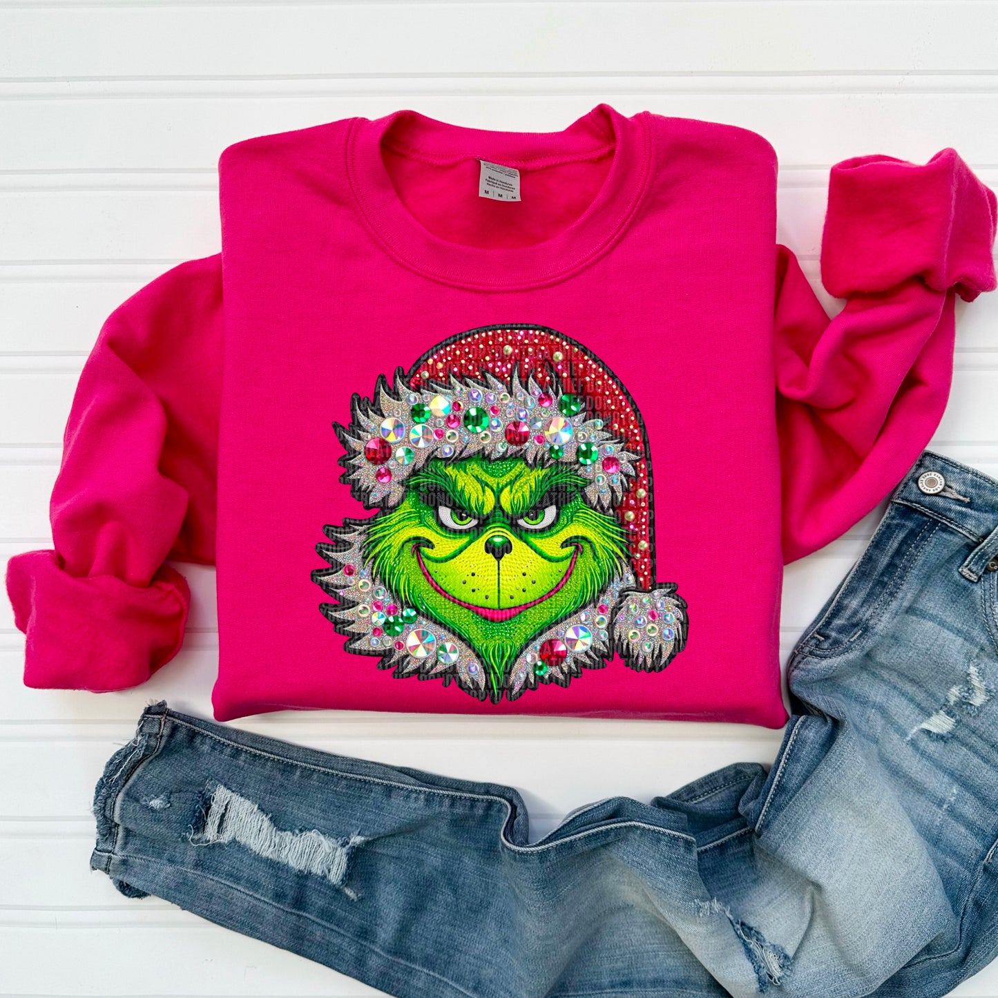Christmas Faux Rhinestone Effect Ready to Press Transfer DTF Transfer Sublimation Transfer