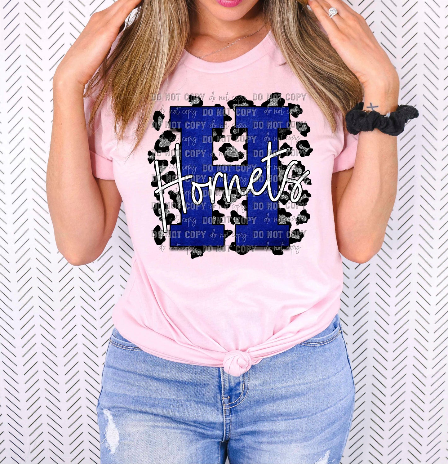 Letter H with Hornets Leopard Background Mascot PNG Digital File ONLY