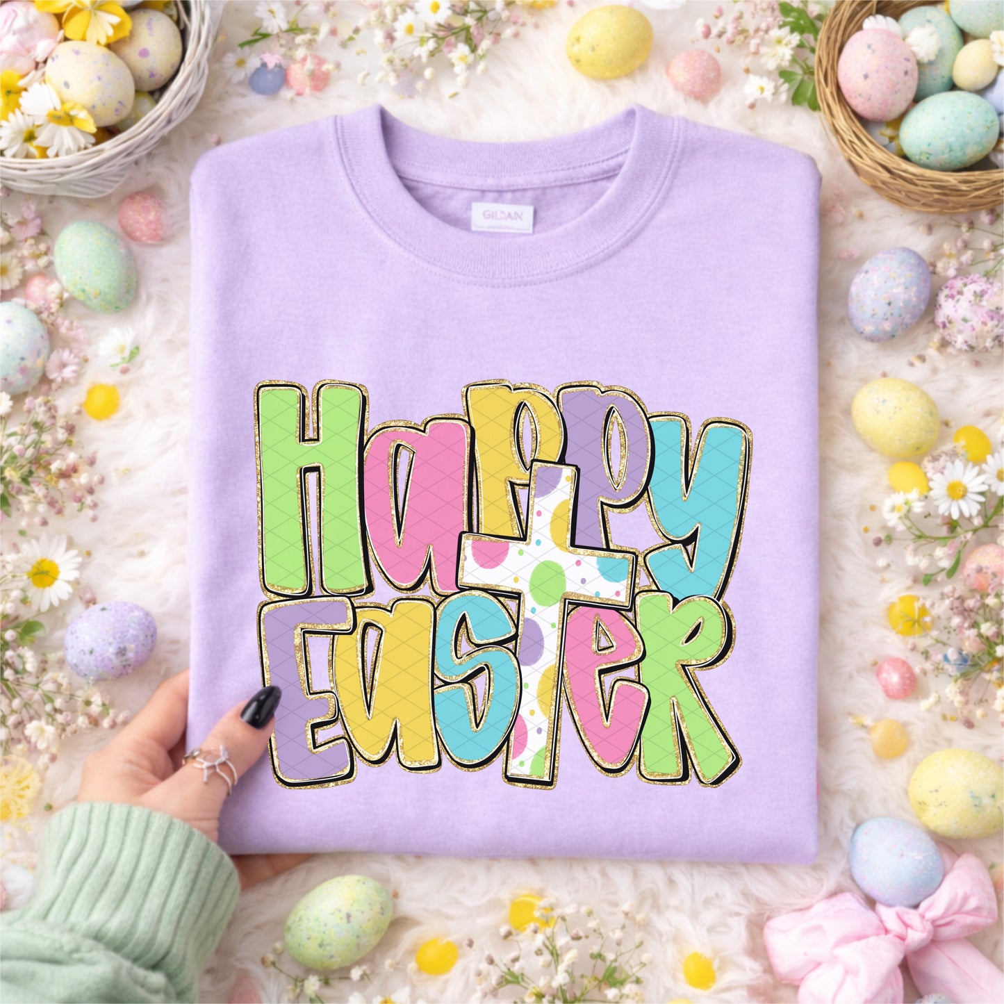 Happy Easter Faith Spring Ready to Press Instant Peel DTF Transfers Sublimation Transfers