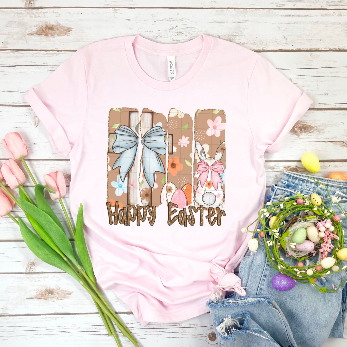 Happy Easter Faith Spring Ready to Press Instant Peel DTF Transfers Sublimation Transfers